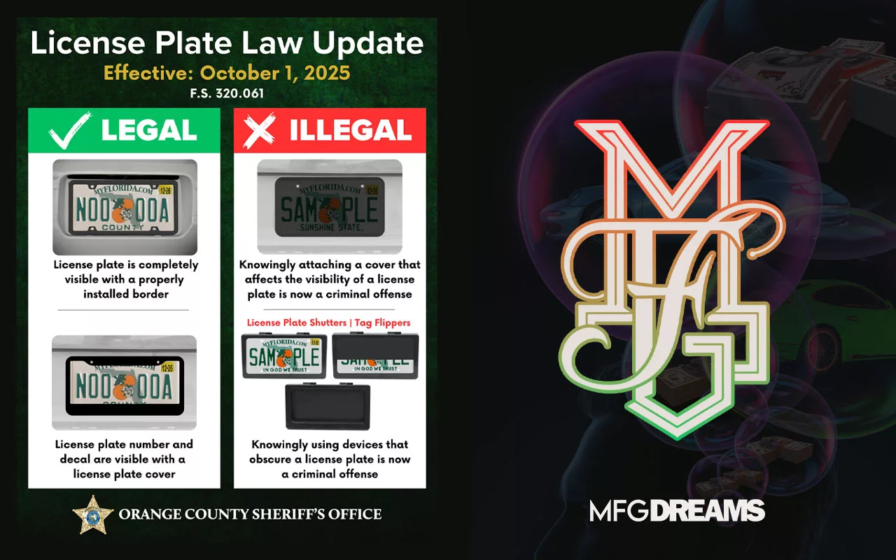 The Truth About Florida's New 2025 License Plate Frame Law: Frames, Decals, and Legal Realities